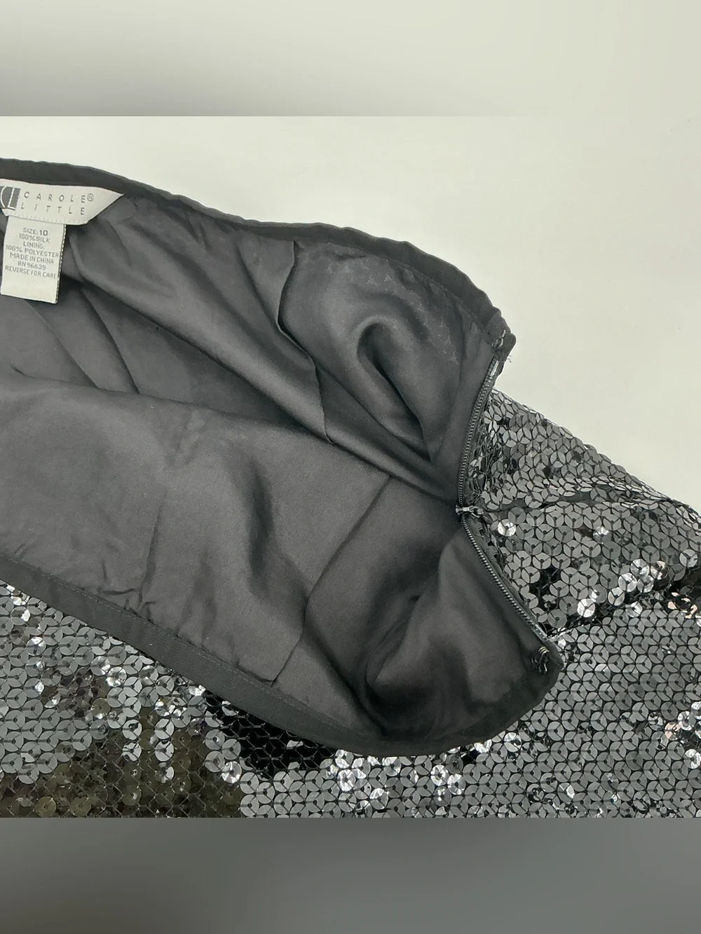 Carole Little Black Sequin Mini Sparkle Party Skirt